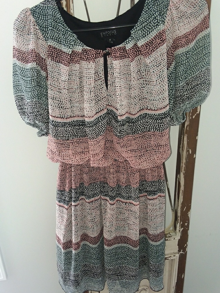 ENFOCUS GREY, PINK AND BLACK dress